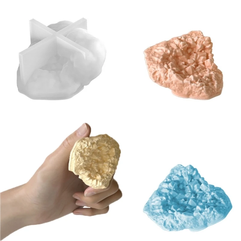 

Stone Textured Silicone Molds for Candle Soap Rock Stone Silicone Molds Gypsum Silicone Molds for Home Decoration
