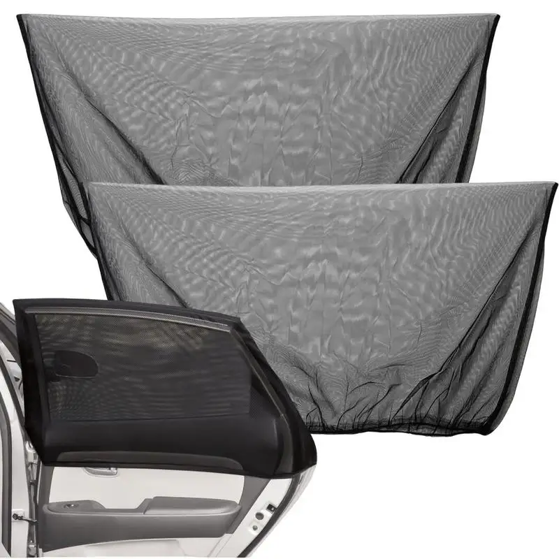 2Pcs Cortinas Do Pára Do Carro Side Window Shades Cortinas Do Carro Proteção Repelente Mosquito Mesh Net Sunshade UV Sun Visor