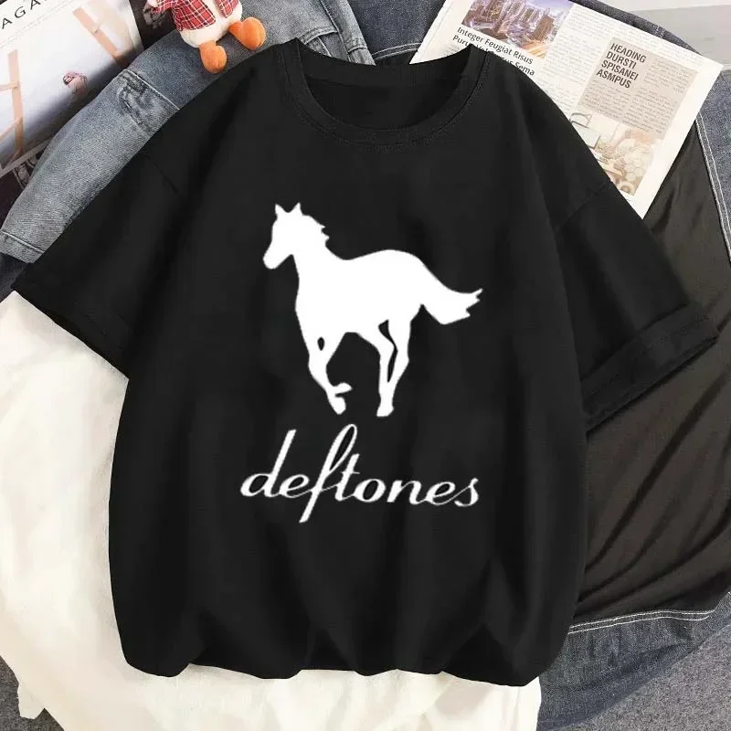 Футболка Harajuku Deftones вокруг мехового альбома с принтом, готическая футболка, летняя женская повседневная уличная одежда, винтажные футболки, топы