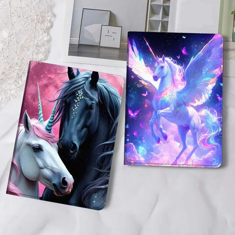 

Art Colorful Horse Fad Gift For iPad Pro Air Mini 2 3 4 5 6 7 6th 7th 10th 11th 10.2 9.7 10.5 11 Foldable Tablet Case