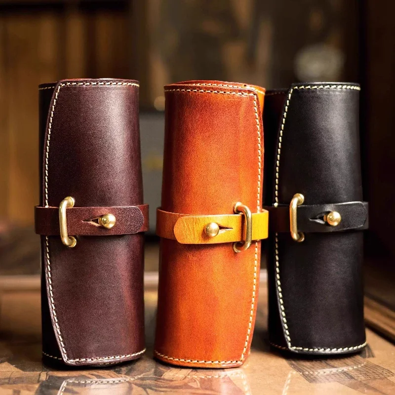 Handmade Vintage Glasses Case Crushproof Sunglasses Holder for Men Women Multifunctional Pencil Pouch Protective Storage Box