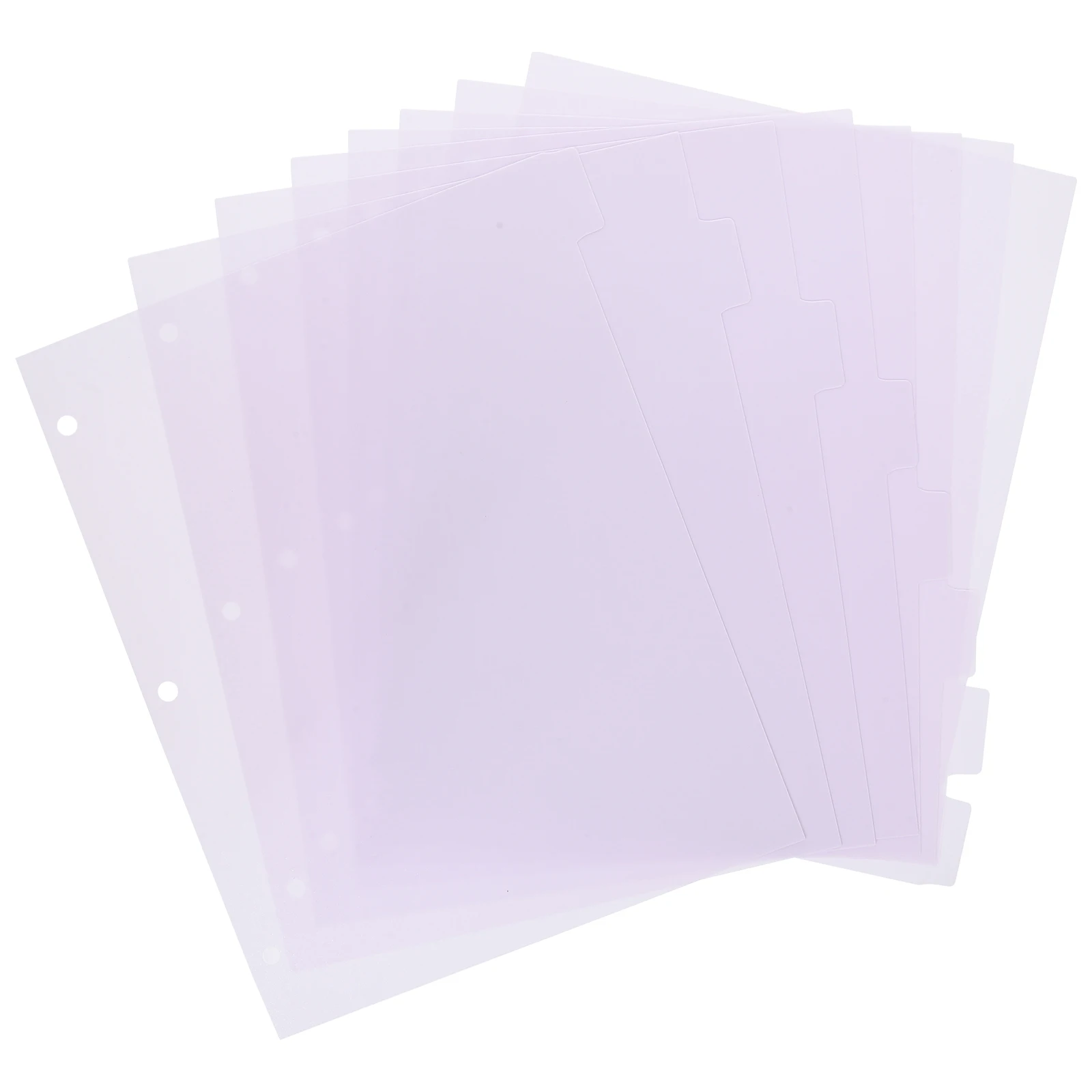 

8pcs Binder Dividers Partition Plates Aesthetic Tabs for Loose Leaf Book Pages Pink A4 PP Material Office Supplies
