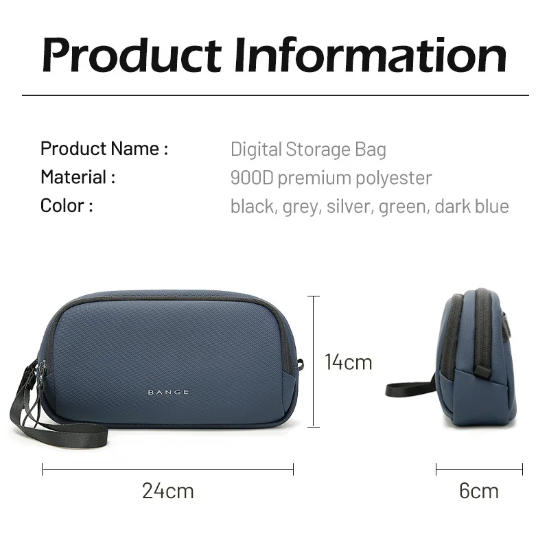 BANGE New Portable Wire Organizer Bag Polyester Lightweight Waterproof Unisex Digital USB Cable Storage Hand Bag Data Line Pouch