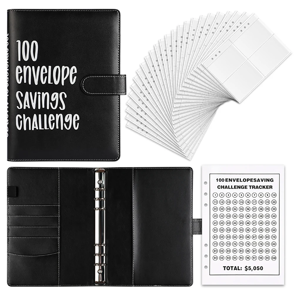 Save Money and The Notebook Cash Budget Binder With Envelopes Sticker 100 Saving Challenge Pvc Savings Planner