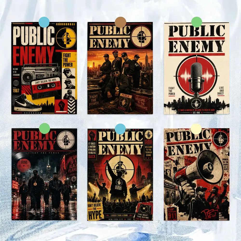 rapper P-Public E-Enemy Poster Artistic Stylish Wall Art for Home Office Bar Decor Living Ro hot  Reusable