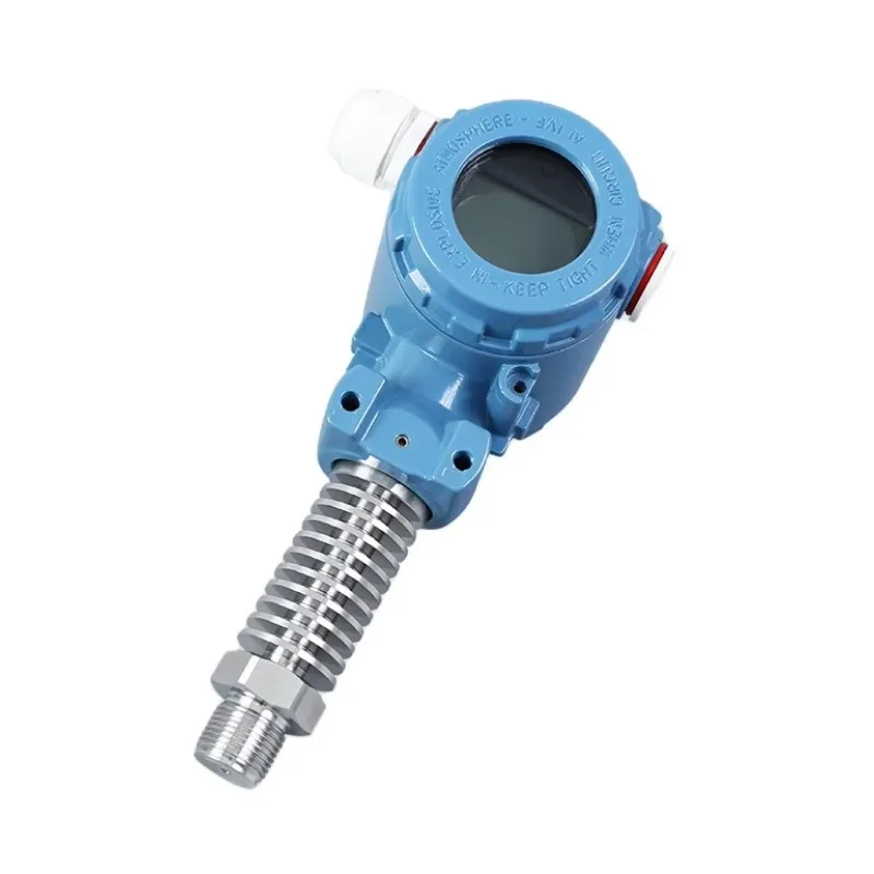 디지털 디스플레이 온도 센서 냉각 핀 포함 RS485 4-20ma 고온 압력 송신기