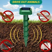 Ultrasonic Mole Repellent Solar Powered Motion Sensor Repeller IP65 Waterproof Outdoor for Farm Garden Yard Rat Snakes Gopher
