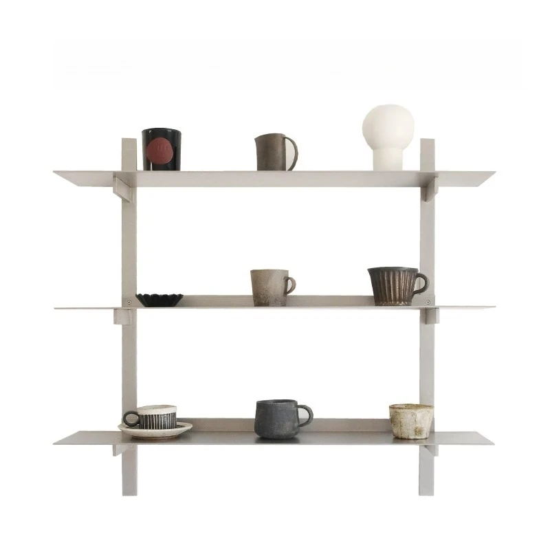 

Stainless steel wall rack, metal shelf storage, living room studio