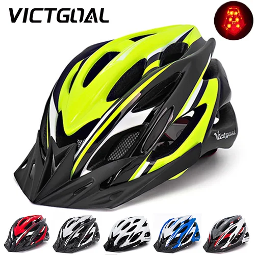 Imagen 1 del producto VICTGOAL Casco de bicicleta Luz trasera ultraligera para hombres LED Tailling con parasol MTB Casco de bicicleta de carretera Ciclismo Motocicleta Scooter eléctrico Casco Safty