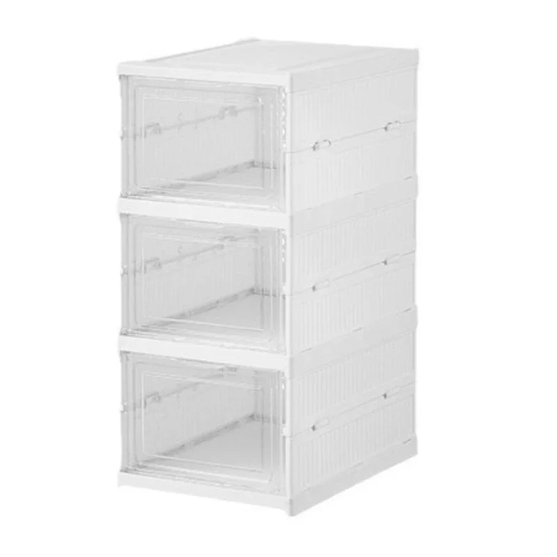 Caja de zapatos gruesa sin instalación, caja de almacenamiento de zapatos transparente, Zapatero multifuncional plegable de plástico