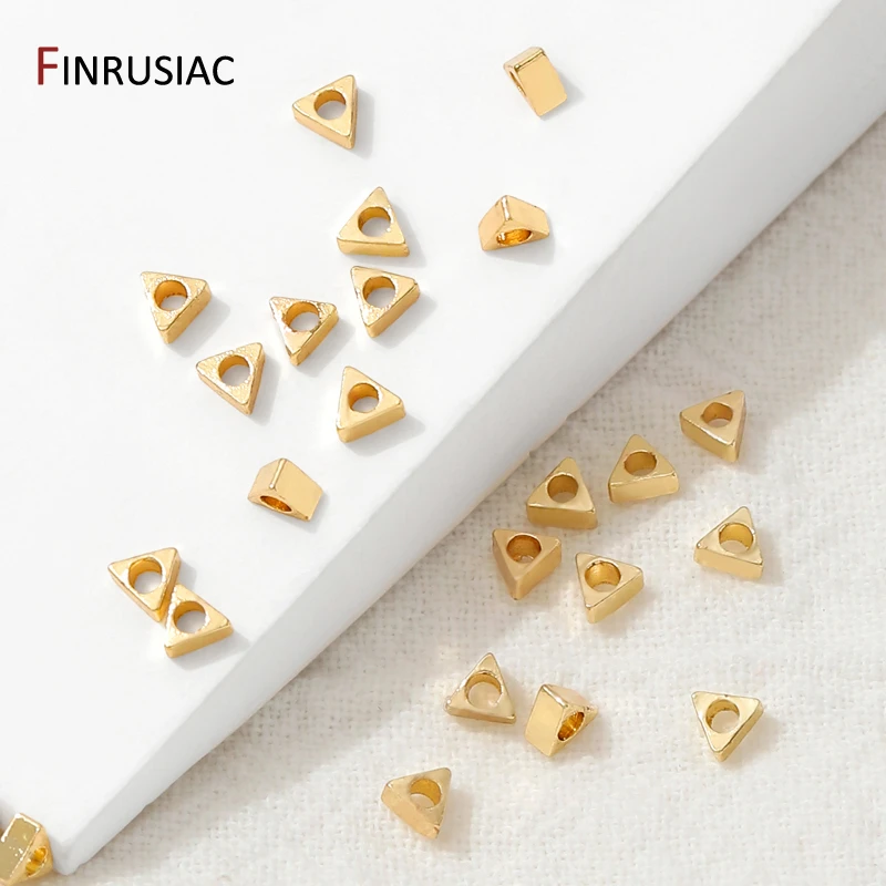 14K مطلية بالذهب النحاس 3 مللي متر خزر عازل ، الخرز فاصل ، المعادن الثلاثي فضفاض الخرز ل قلادة سوار ذاتي الصنع صنع الملحقات