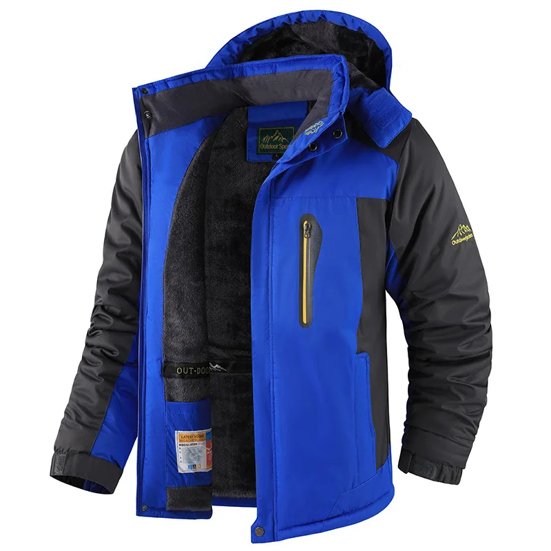 

New Men's Winter Mid-length Cotton-padded Jacket with Thickened Fleece, Lambskin Cotton-padded Jacket, Coat and Overcoat