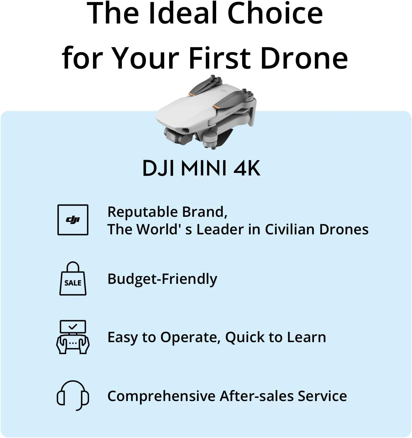 DJI Mini 4K Drone with Optional Accessory | Drone 4K Professional UHD Camera | Drones with a Camera | Under 249g | Long Time Flight | 3-Axis Mechanical Gimbal | Foldable GPS UAV for Beginners & Travel