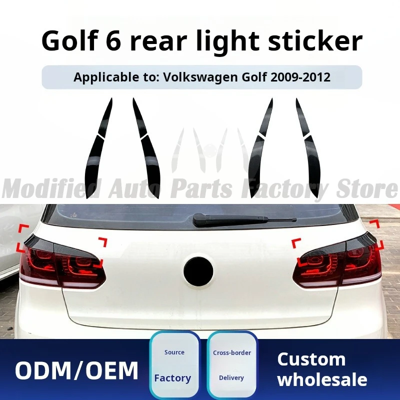 

Suitable for Volkswagen Golf Golf 6 High 6 Ordinary Edition GTI R 2009-12 Rear Headlight Eyebrow Car Sticker Modification