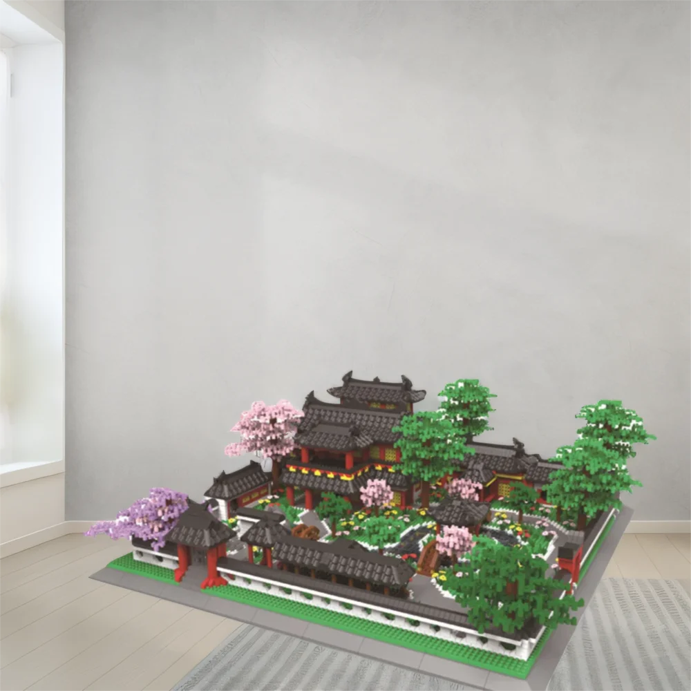 Classical China House Nanobrick Courtyard Chinese Traditional Micro Diamond Block Suzhou Garden Construction Building Brick Toy view 6