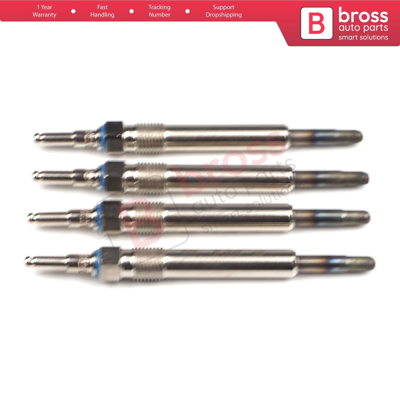 Bross Auto Parts BGP3-1 4 Pcs Heater Glow Plugs  GX119, 0100226258, 88900724, 11591501, 11591601 for Mercedes Benz Fast Shipment