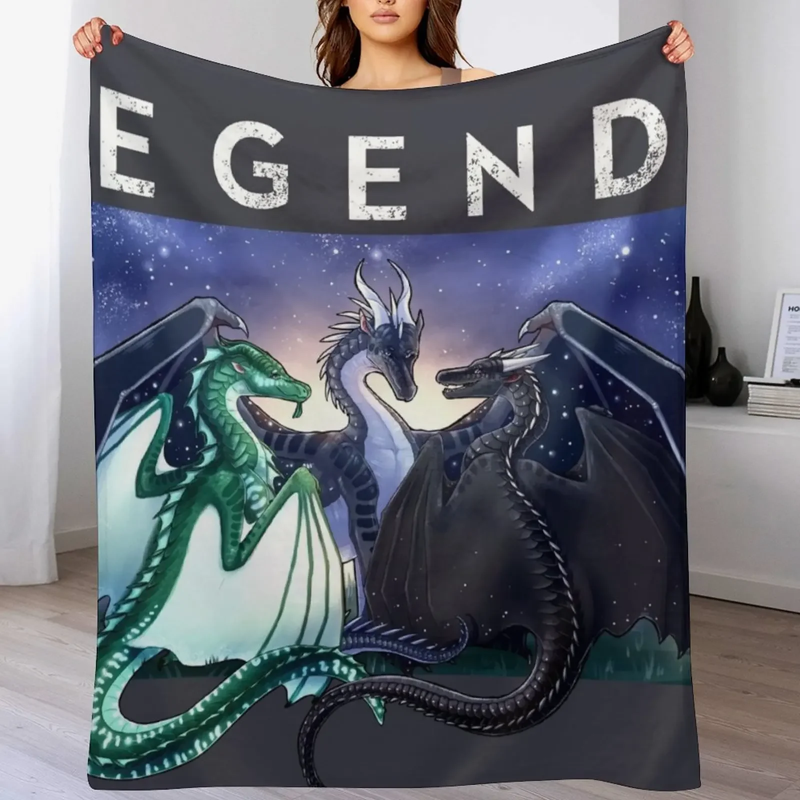 

Wings of Fire - Legends - Fathom, Darkstalker, Clearsight Throw Blanket All Season Lightweight Soft Blanket for Bed