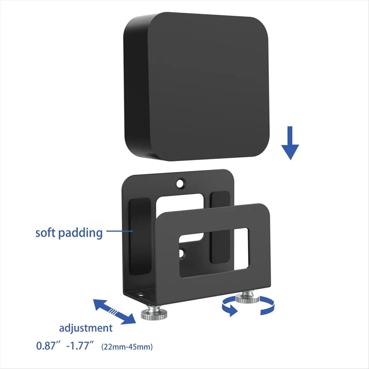 Soporte de montaje en pared para dispositivos pequeños ajustables para 3/4/4k, enrutador, módem, TV Box y otros reproductores multimedia