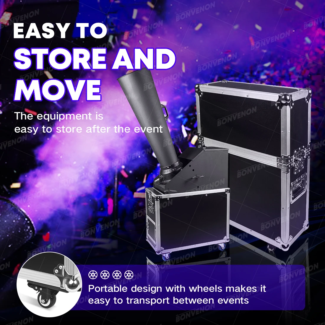 DMX Co2 Confetti Machine Remote Control Cannon Paper Shooter with Flight Case for Stage Event Celebration Jet Height 14-16 meter