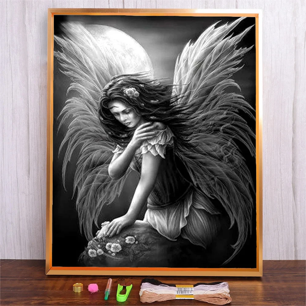 

Angel Full Pattern Embroidery Kit DIY Colors Thread Cross Stitch Kits For Adults Beginner Hand Stitch Embroidery Needlework