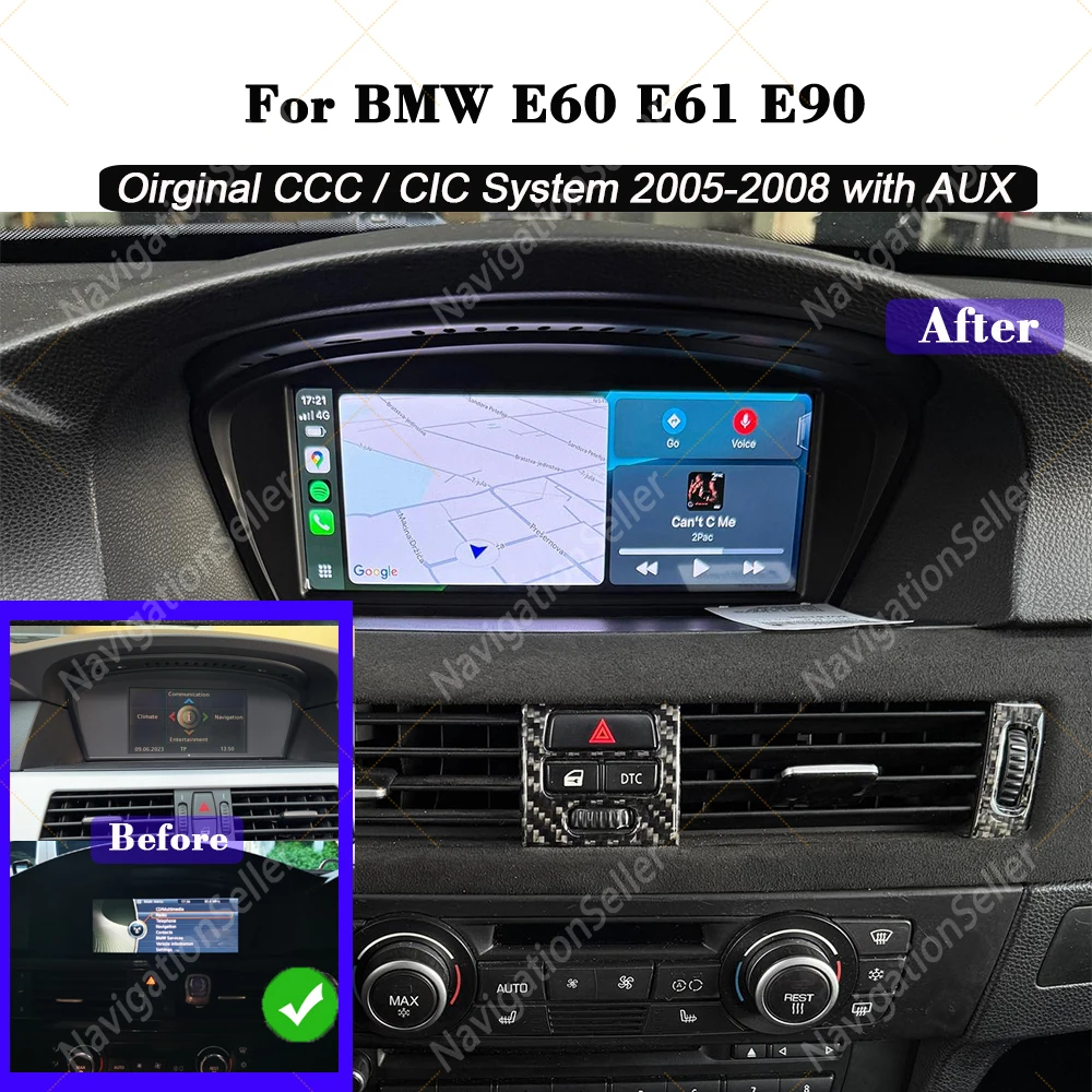 

Android 15 Smart System Wireless Carplay for BMW 5/3 Sreies E60 E61 E62 E63 E90 E91 E92 E93 GPS Navigation Bluetooth Accessories