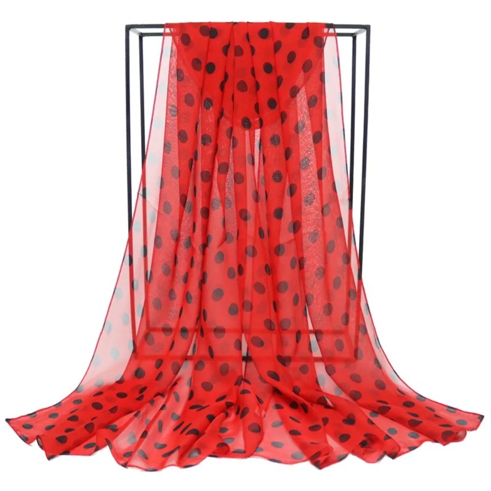 Air Conditioner Shawl Hijab Scarf Head Wraps Chiffon Scarf Neckerchief Polka Dot Scarf Silk Scarf Shawl Ladies Women's Scarves
