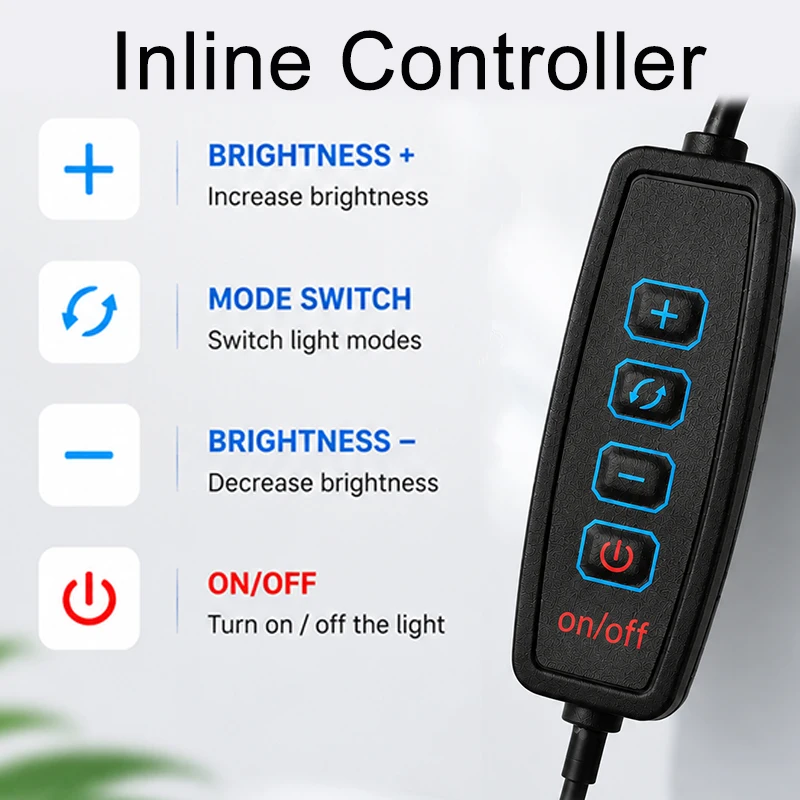 USB-Quadrat-Clip-On-Aquarium-LED-Leuchte, Vollspektrum-RGB, 3-farbig einstellbare, dimmbare Lampe mit hoher Helligkeit für kleine Fischbecken, 5 W – Detail 2