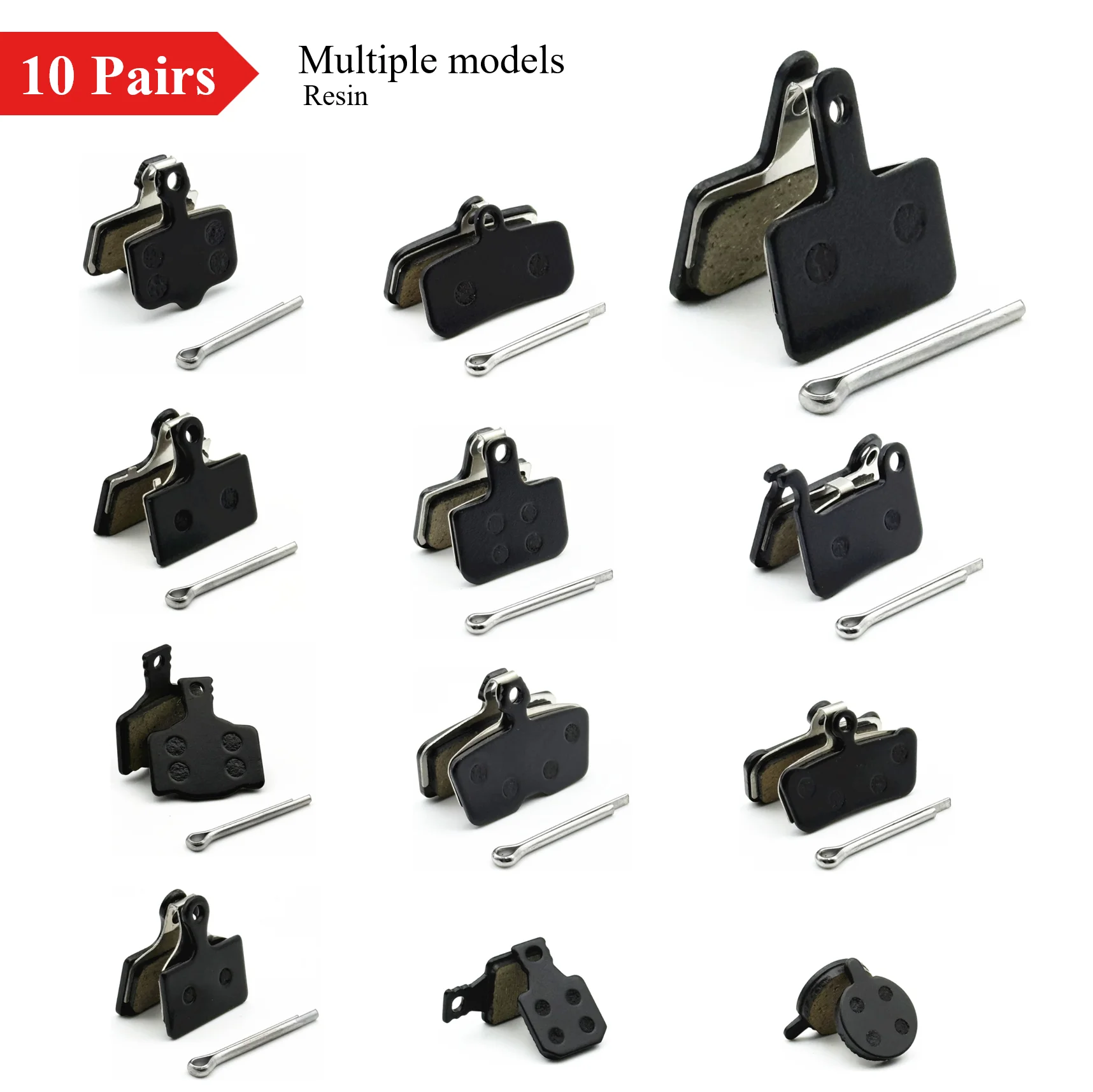 10 Pairs Multiple Models Bike Resin Disc Brake Pads MTB/Road/E-Scooters for Shimano XTR Deore Sram Level Code Guide Magura