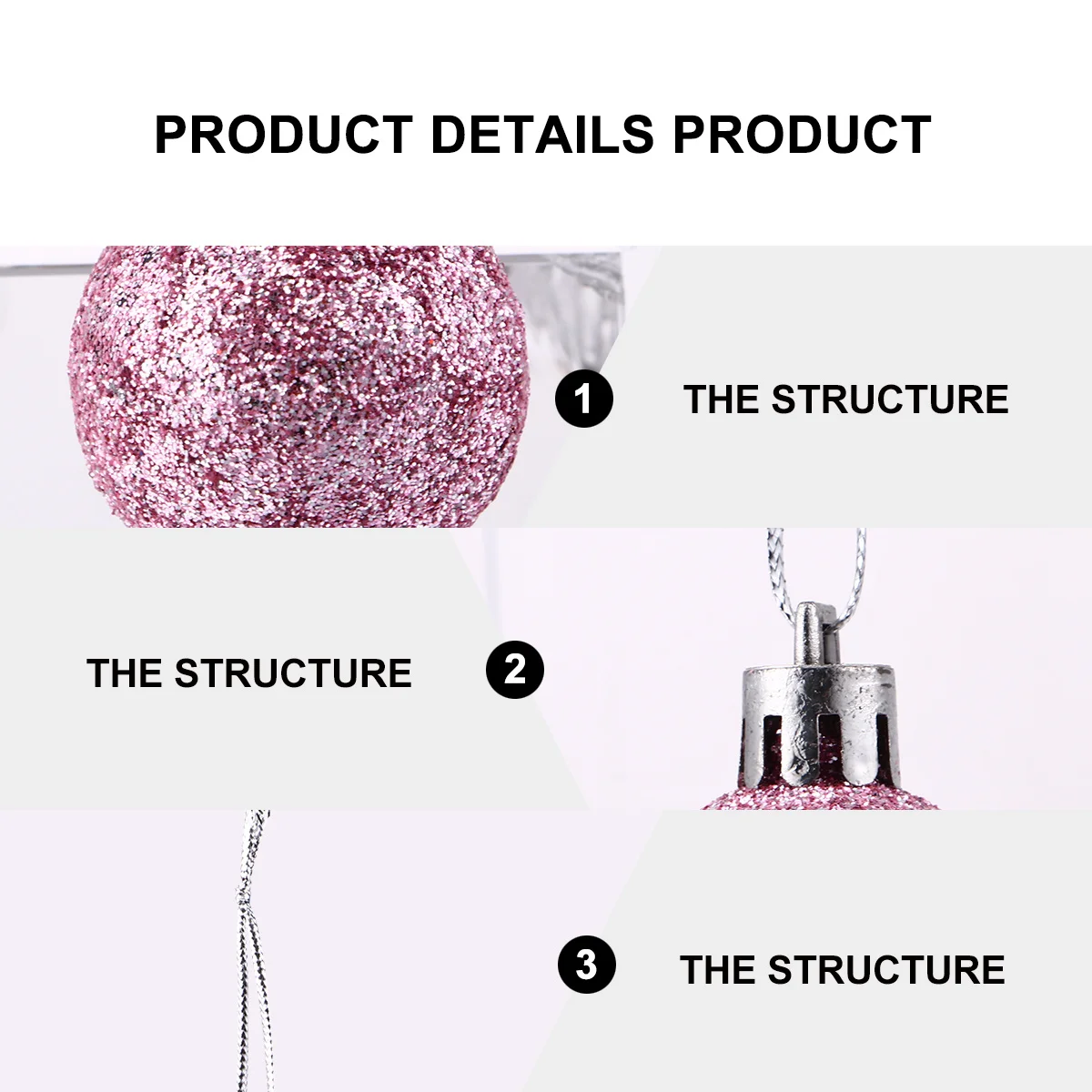 

48Pcs Christmas Ball Ornaments Lightweight Plastic Xmas Tree Hanging Balls for Home Office Party Festival Decoration