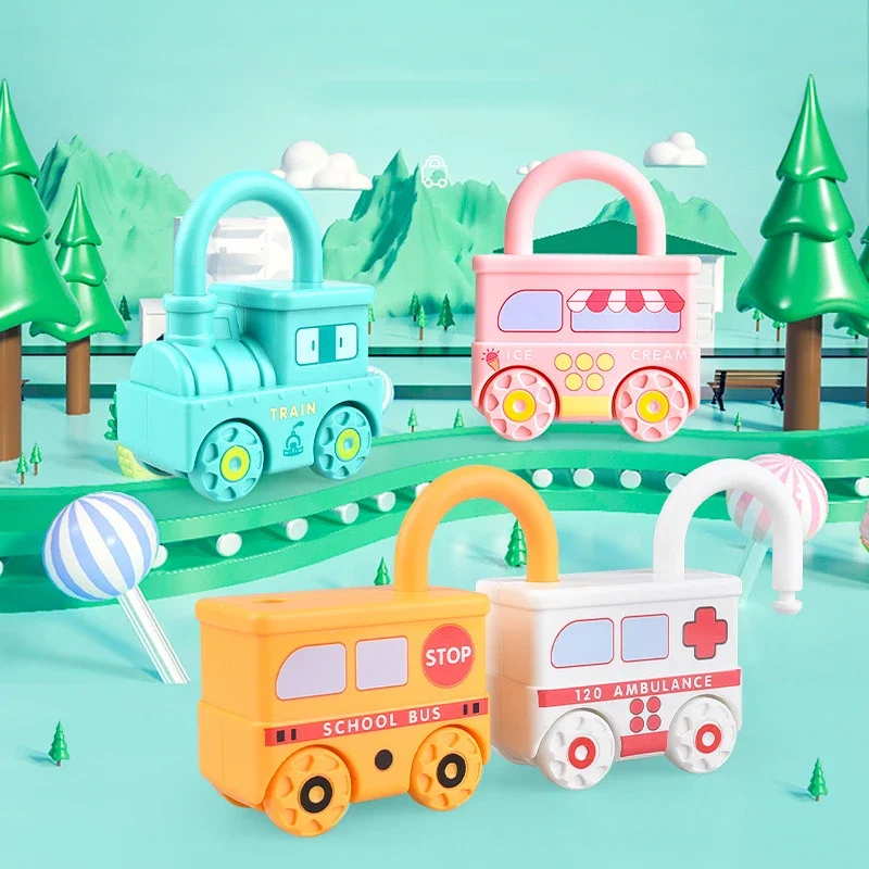 Jouet de train de voiture de déverrouillage d'apprentissage précoce, Montessori, mathématiques, motricité, anniversaire, cadeaux de Noël, enfants, prédire, 6 pièces