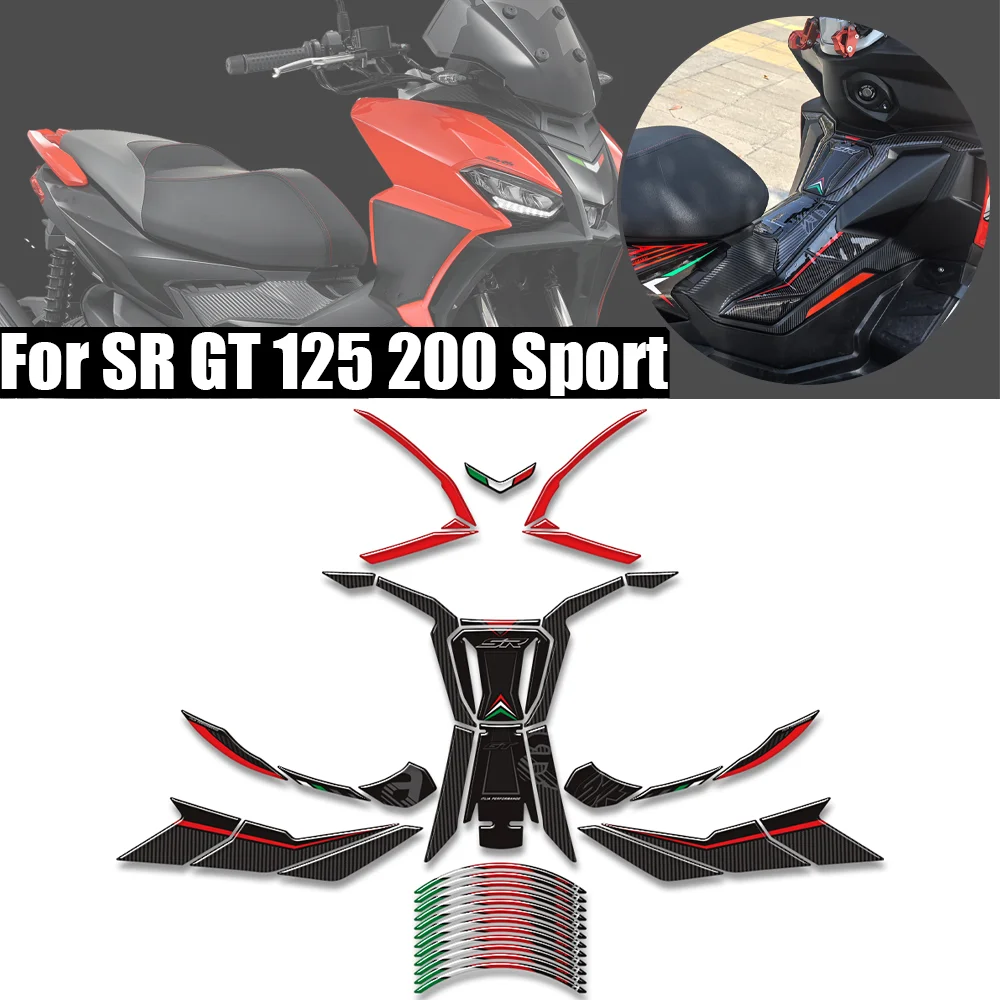

For SR GT 125 200 Sport Replica Body Protector Fairing Shell Fender Accessories Parts 3D Stickers Decals 2025 2026