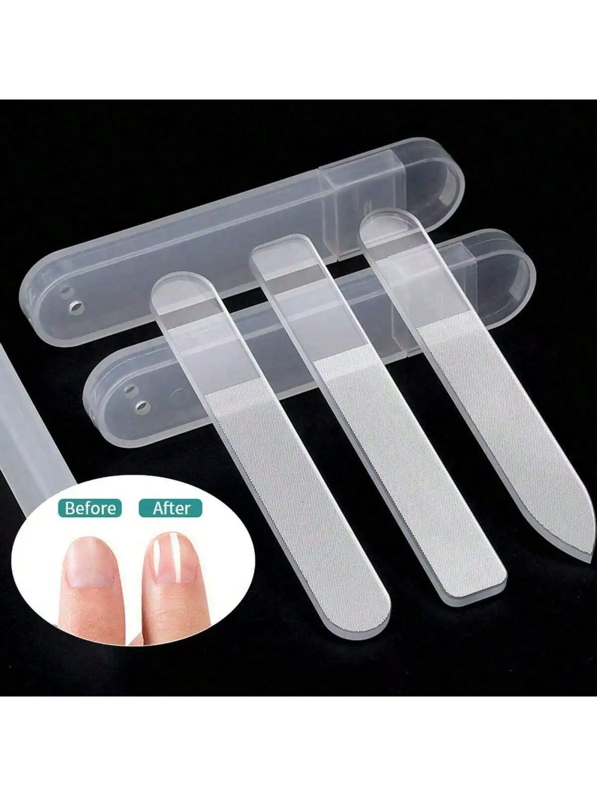 3pcs Nano Glass Nail Files Professional Sanding Polishing Files Transparent Nail File Grinding Equipment Manicure Art Tools