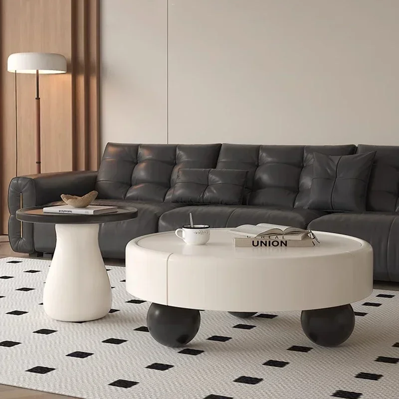 Luxury Coffee Tables Cream Modern Design Coffee Side Tables Storage Drawers Korean Compact Replica MeublesTrendy Furniture
