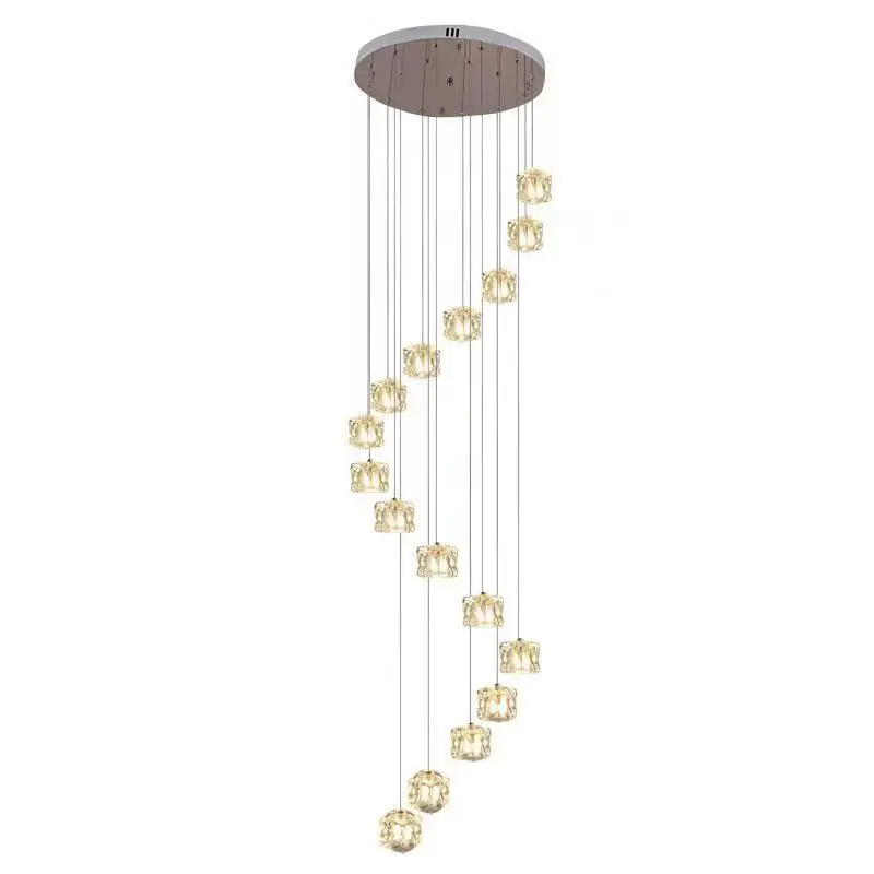 

Rubik's Cube Ice Meteor Shower Crystal Glass Chandelier Lobby Villa Stairs