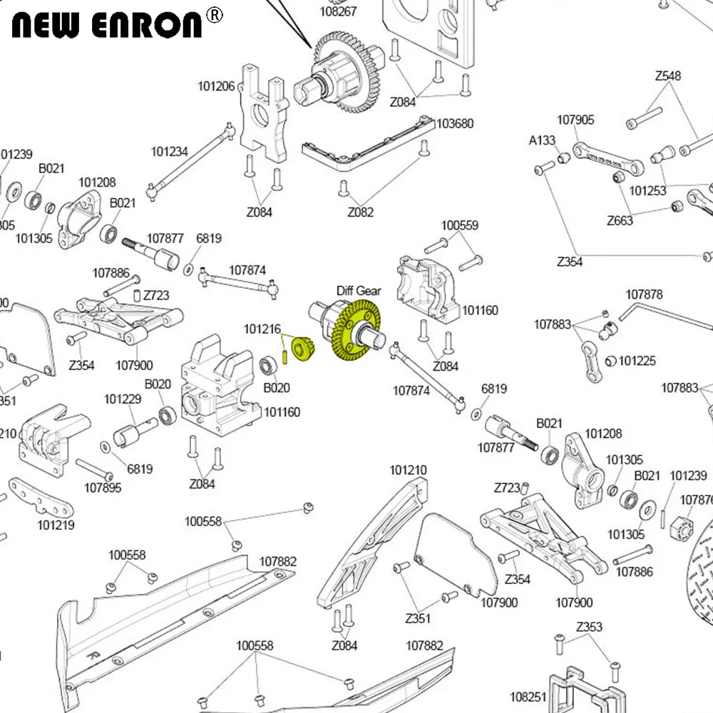 NEW ENRON 1Set Steel Differential Gear 101215 101216 Upgrade Parts for RC HPI 1/10 WR8 3.0 Flux KEN BLOCK Bullet ST MT SAVAGE XS