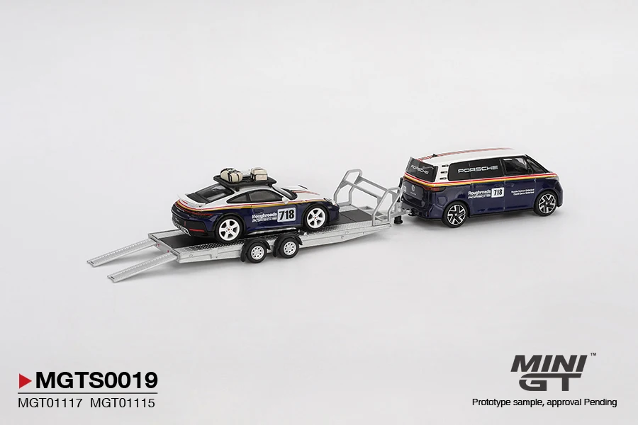 MINIGT 1/64 Porsche 911 Dakar #718 / Volkswagen ID. Buzz MGTS0019