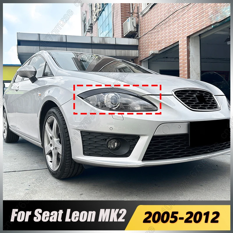 Передняя фара, отделка бровей, наклейка на веко из углеродного волокна, подходит для Seat Leon MK2 TDI TSI TFSI 2005-2012, 2 шт., комплекты кузова автомобиля Передняя фара, отделка бровей, наклейка на веко из углеродного волокна, подходит для Seat Leon MK2 TDI TSI TFSI 2005-2012, 2 шт., комплекты кузова автомобиля