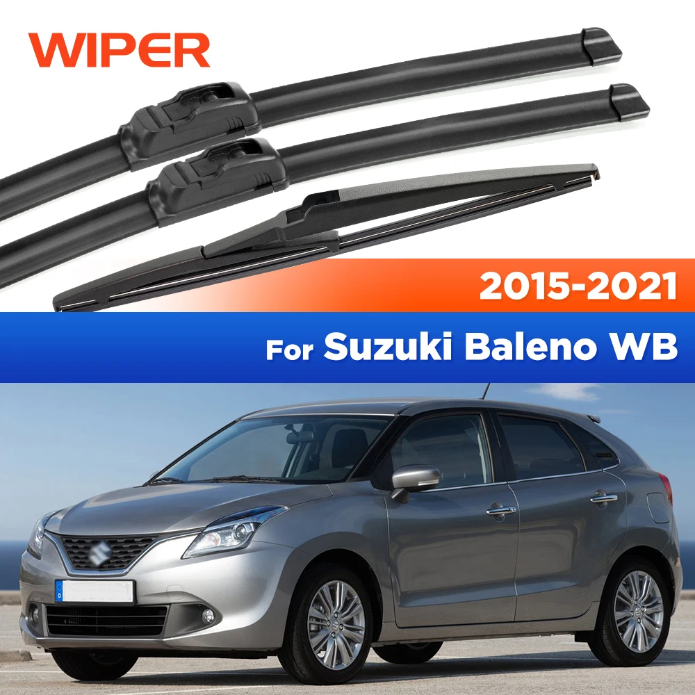 

For Suzuki Baleno WB 2015-2021 2016 2017 2018 Wiper Front & Rear Wiper Blades Windshield Windscreen Window Brushes 21"+18"+12"