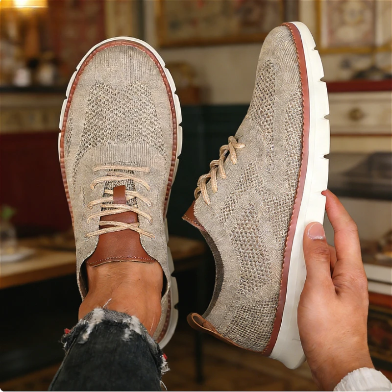 Outdoor Men Causal Sneakers Lightweight Breathable Mesh Soft Sold Walking Shoes Comfortable Shock-absorbing Trendy Shoes for Men