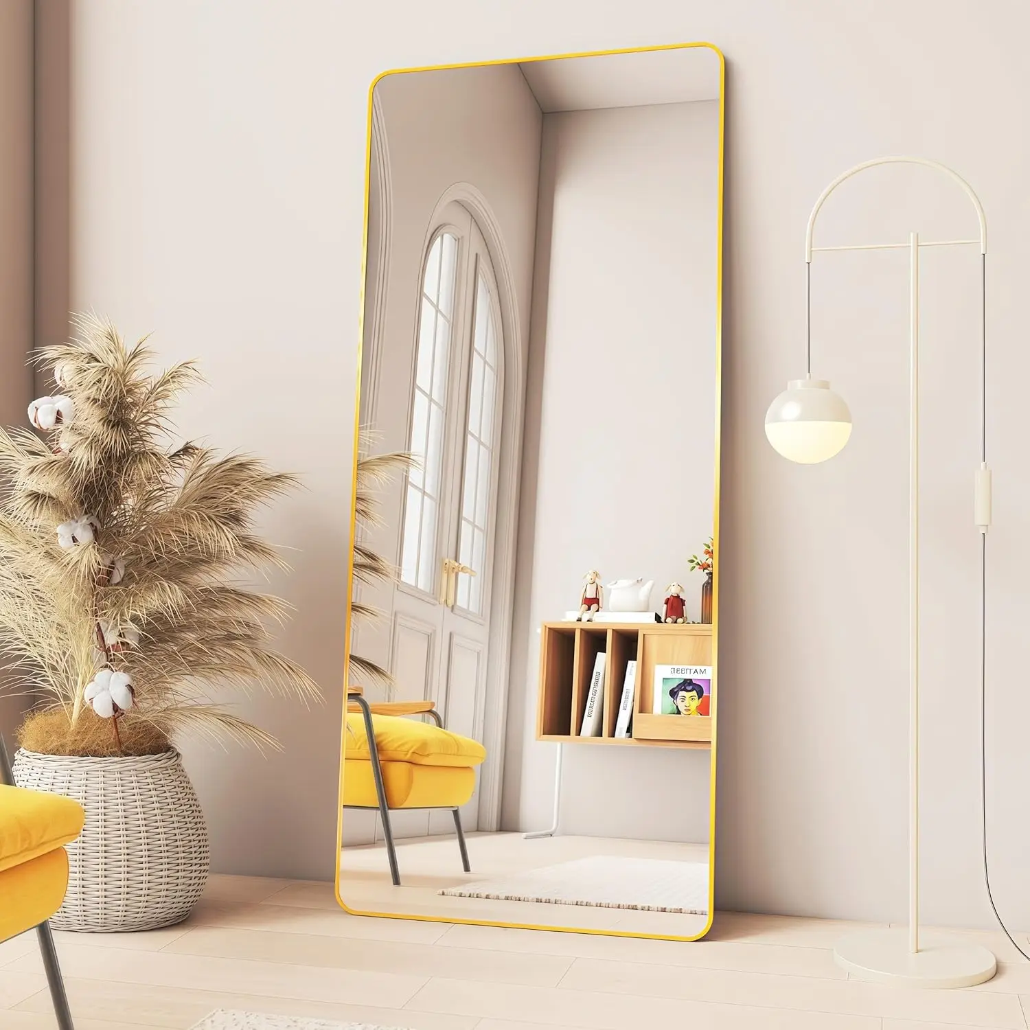 

Large Full Length Floor Mirror – HD Shatterproof Tempered Glass, Slim Aluminum Frame, Modern Home Decor for Bedroom, Living Room