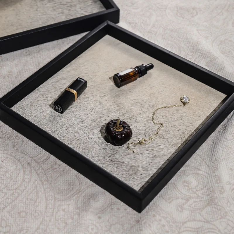 Leather Trays Modern Aesthetic Tray Simple Designed Rectangular Jewelry Trays Home Coffee Table Centerpiece Decorations Tray