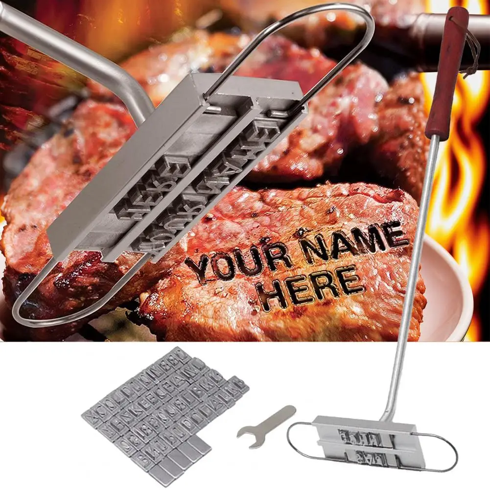

Barbecue Branding Iron Custom Branding Iron Stamp with Changeable Letters for Steaks Cakes Burgers Grilling Accessories