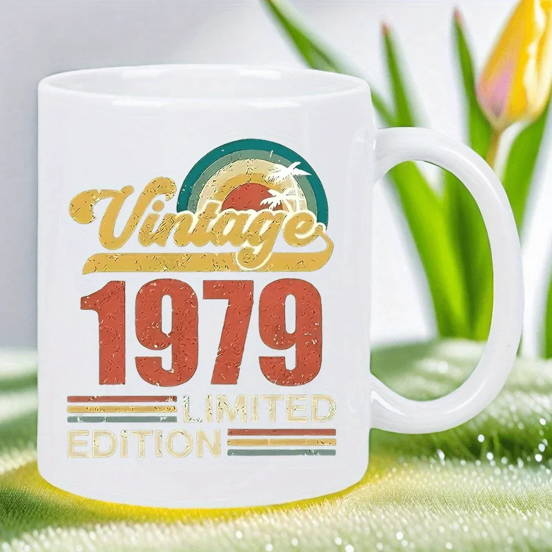 

Vintage 1979 11oz Ceramic Coffee Mug - Reusable, Insulated,Travel Mug, Hand-Wash Only - Perfect for Coffee Lovers, Men & Women