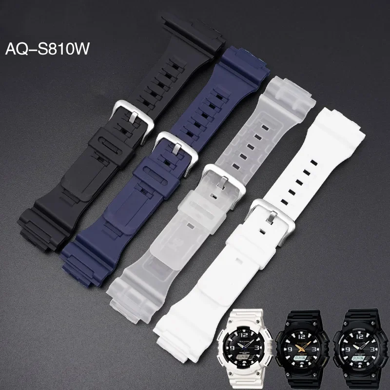 Strap for Casio G-SHOCK AQ-S800/AQ-S810W SGW-400H/300H/500H W-735H AE-1200/1300 W-215 Rubber Silicone Watch Band Accessories