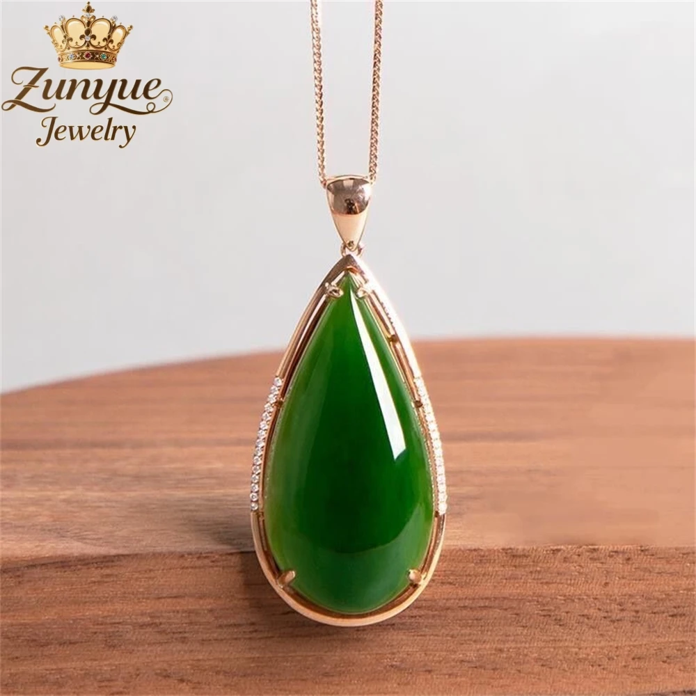 

Natural Hetian Jade Water Drop Pendant Necklace Luxury Quality Jewelry Best Selling Fashion Jewelry Charms Exquisite Popular