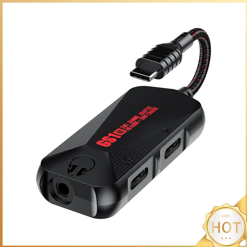 

Игровая звуковая карта 3-в-1 для телефона, Type-C на 3,5 мм, аудиоплата для игрового телефона, 60 Вт, нейлоновая, портативная, 24 бит, 96 Гц, Hi-Res, аксессуары