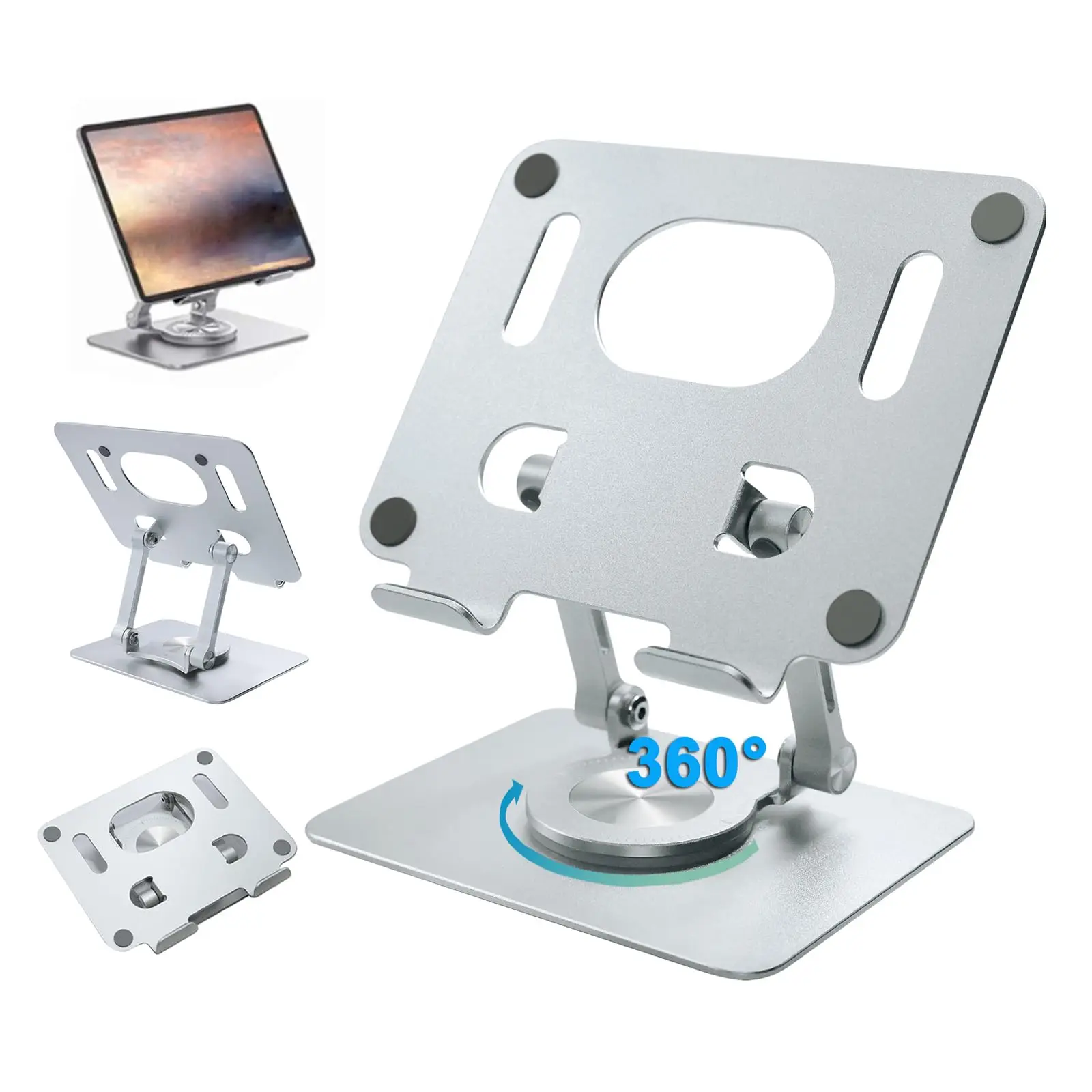 Drawing Tablet Stand Adjustable Foldable 360 Rotating Aluminum Holder for iPad Laptop Phone Notebook 5-12 Inch Ergonomic Desk