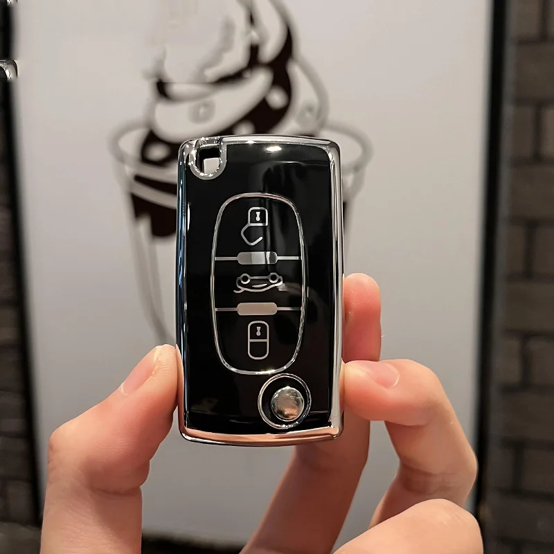 2 3 Button TPU Car Key Case Cover Holder Shell for Peugeot 308 207 307 3008 5008 Fob for Citroen C2 C3 C4 C8 Keys Accessories