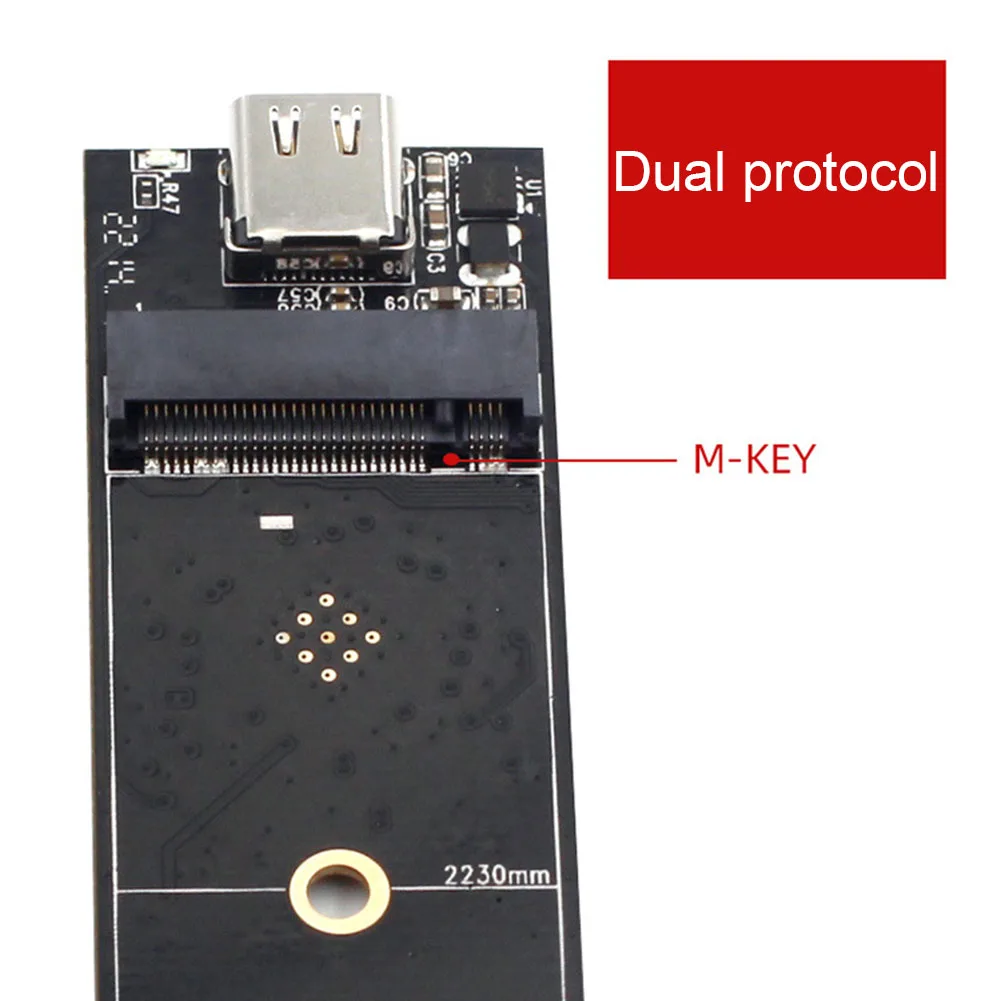 M.2 naar USB 3.1 Type C Riser Board 10Gbps 6Gbps Converter Adapter SATA/NVME SSD naar USB 3.1 Type C voor 2230 2240 2260 2280 M2 SSD