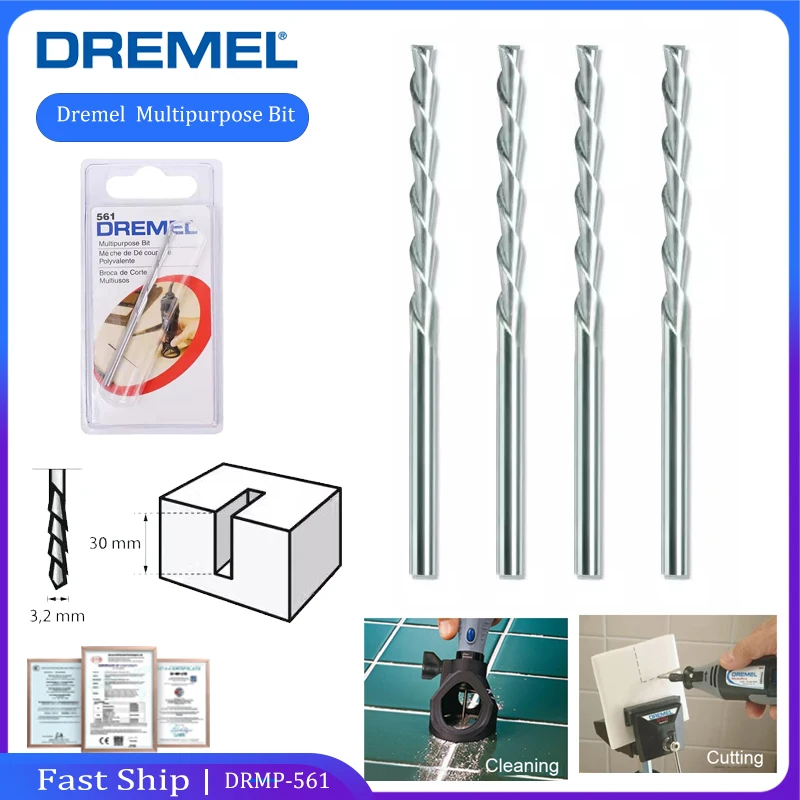 

3.2mm Original Dremel HSS Twist Drill Bits Woodworking Metalworking Multipurpose Bit Cutting Drilling Cleaning DREMEL 561Drill